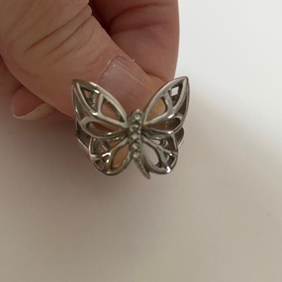 Butterfly Ring Silver with Cubic Zirconia Size 10.5 - Picture 5 of 5